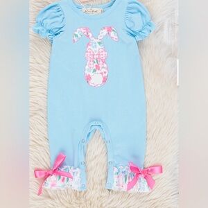 Blue and Pink Easter bunny jumpsuit